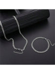 2pcs Stainless Steel Men's Necklace And Bracelet Set, Men's Fashion Accessory - MapleCo