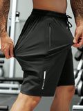 Hidkat Men's Zipper Pocket Quick-Drying Shorts, Casual Slightly Stretch Breathable Drawstring Shorts For Summer Outdoor