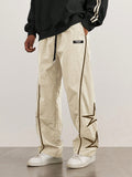 Manfinity Hypemode Loose-Fit Men's Star Pattern Side Stripe Pants - MapleCo