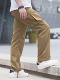 Manfinity Hypemode Men Flap Pocket Drawstring Waist Pants - MapleCo