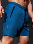 3pcs Men's Zipper Pocket Quick-Drying Shorts, Casual Slightly Stretch Breathable Drawstring Shorts For Summer Outdoor