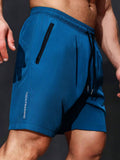 3pcs Men's Zipper Pocket Quick-Drying Shorts, Casual Slightly Stretch Breathable Drawstring Shorts For Summer Outdoor