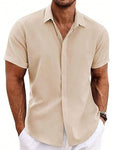 Men's Short Sleeve Casual Beach Holiday Shirt - MapleCo