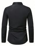 Manfinity Men Solid Button Front Long Sleeve Shirt