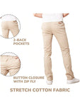 NEW Men's Slim Fitting Cotton Stretch Classic Chino Pants - MapleCo