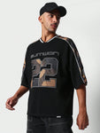 SUMWON Oversized Fit Hockey Tee With Camo Shoulder Panel