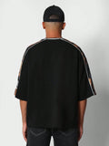 SUMWON Oversized Fit Hockey Tee With Camo Shoulder Panel