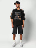 SUMWON Oversized Fit Hockey Tee With Camo Shoulder Panel