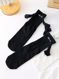 1pair Couple Magnet Socks, White, Spring, Autumn, Mid-calf, Cute, Automatic Foot-grabbing Socks