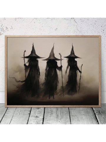 1pc Witchy Decor Halloween Wall Art Printable Vintage  Halloween Rustic Halloween Decor Vintage Halloween Painting Vintage  Wall Art No Framed - MapleCo