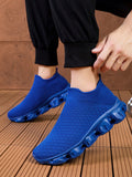 NEW Men's Knitted Breathable Lightweight Slip-On Running Shoes, Comfortable, Simple And Versatile For Casual Sports, Fitness, Running, Daily Walking - MapleCo