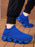 NEW Men's Knitted Breathable Lightweight Slip-On Running Shoes, Comfortable, Simple And Versatile For Casual Sports, Fitness, Running, Daily Walking - MapleCo