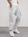 Manfinity Hypemode Men Patched Detail Flap Pocket Drawstring Waist Cargo Pants