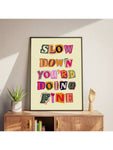 1pc Billy Joel Prints Canvas Paintings Slow Down You'Re Doing Fine Posters Daily Reminder Wall Art Symbols Made With  Magazines Y2k Apartment Home Decor Unframed - MapleCo