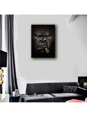 1pc Canvas Painting, Orangutan Painting, Gorilla Animal Prints Modern Wall Art, Ideal Gift For Living Room, Kitchen, Decor Wall Art Wall Decor, Home Decor, Wall Art, Room Decor, Room Decoration, Inner Frame - MapleCo