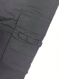 Men Straight Loose Fit Cargo Pants, Gray