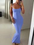 SHEIN SXY Solid Bodycon Maxi Cami Dress, Long Bodycon Dress