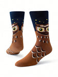 1 Pa1 Pair Funny Socks Men's Socks Comfortable Crazy Happy Socks Novelty Halloween Owl Fashion Women's Socks - MapleCo