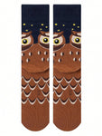 1 Pa1 Pair Funny Socks Men's Socks Comfortable Crazy Happy Socks Novelty Halloween Owl Fashion Women's Socks - MapleCo