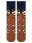 1 Pa1 Pair Funny Socks Men's Socks Comfortable Crazy Happy Socks Novelty Halloween Owl Fashion Women's Socks - MapleCo