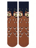 1 Pa1 Pair Funny Socks Men's Socks Comfortable Crazy Happy Socks Novelty Halloween Owl Fashion Women's Socks - MapleCo