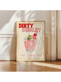 Dirty Shirley Poster, Pink Cocktail Wall Art, Living Room Decoration, Women Aesthetic Poster, Feminine Dorm Wall Art, Housewarming Gift,No Frame - MapleCo