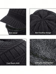 Winter Knitted Balaclava Beanie Hat Warm Cycling Ski Mask, Women Windproof Hood, Balaclavas Heavyweight Thermal Fleece