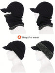 Winter Knitted Balaclava Beanie Hat Warm Cycling Ski Mask, Women Windproof Hood, Balaclavas Heavyweight Thermal Fleece