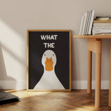 1pcsWhat The Duck Print Art Picture Funny Cute Animal Canvas Posters Modern Wall Painting For Bathroom Bedroom Dorm DecorFrameless