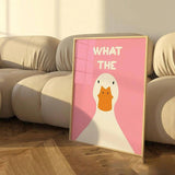 1pcsWhat The Duck Print Art Picture Funny Cute Animal Canvas Posters Modern Wall Painting For Bathroom Bedroom Dorm DecorFrameless