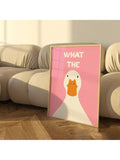 1pcsWhat The Duck Print Art Picture Funny Cute Animal Canvas Posters Modern Wall Painting For Bathroom Bedroom Dorm DecorFrameless