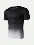 Manfinity Homme Men Ombre Casual Daily Wear Short Sleeve T-Shirt For Spring/Summer