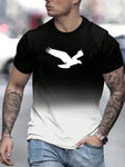 Men's Summer Eagle Printed Round Neck Short Sleeve Casual T-Shirt