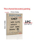 1pc Guest Check Wall Art, Chef Was Cute Would Eat Here Again, This Must Be The Place,  Guest Check, Red Chef Art Print, Poster Guest Check, Canvas Wall Decor For Living Room, Bed Room