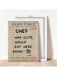 1pc Guest Check Wall Art, Chef Was Cute Would Eat Here Again, This Must Be The Place,  Guest Check, Red Chef Art Print, Poster Guest Check, Canvas Wall Decor For Living Room, Bed Room