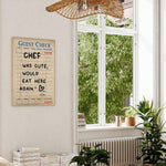 1pc Guest Check Wall Art, Chef Was Cute Would Eat Here Again, This Must Be The Place,  Guest Check, Red Chef Art Print, Poster Guest Check, Canvas Wall Decor For Living Room, Bed Room