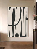 1pc Large Canvas Printed Poster, Oil Painting Canvas Inkjet Printing, Abstract Linear Color Block Pattern, Black - MapleCo