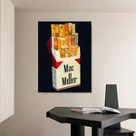 1pc, Miller Cigarette AlbumWall Art,MinimalismPoster Printing Canvas Painting,Home Decor,Room Decoration Stuff, Suitable For Decorative Painting In  Bedroom