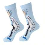 Rick And Morty 1/3/5/10/20Pairs Random Color Mix Men Crew Socks Cartoon Anime Gamers Socks