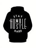 Plus Size Men STAY Trendy Text 3D Printed Hoodie Fashion Casual Hoodie Autumn Winter, Shirt For Men