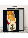 1pc, Miller Cigarette AlbumWall Art,MinimalismPoster Printing Canvas Painting,Home Decor,Room Decoration Stuff, Suitable For Decorative Painting In  Bedroom