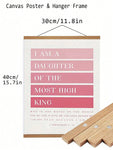 SURELIFE 1Pc Pink Bible Verse I Am A Daughter Of The Most High King Wall Art Prints Canvas Painting For Living Room