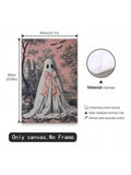 1pc Canvas Poster Lolita Ghost Halloween Fashion Wall Art Decor, High Quality Material, Suitable For Living Room, Kitchen, Home Decor, Wall Art And Gift, Can Be Hung Directly