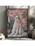 1pc Canvas Poster Lolita Ghost Halloween Fashion Wall Art Decor, High Quality Material, Suitable For Living Room, Kitchen, Home Decor, Wall Art And Gift, Can Be Hung Directly