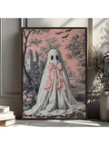 1pc Canvas Poster Lolita Ghost Halloween Fashion Wall Art Decor, High Quality Material, Suitable For Living Room, Kitchen, Home Decor, Wall Art And Gift, Can Be Hung Directly