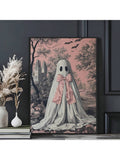 1pc Canvas Poster Lolita Ghost Halloween Fashion Wall Art Decor, High Quality Material, Suitable For Living Room, Kitchen, Home Decor, Wall Art And Gift, Can Be Hung Directly