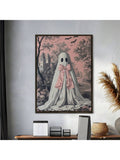 1pc Canvas Poster Lolita Ghost Halloween Fashion Wall Art Decor, High Quality Material, Suitable For Living Room, Kitchen, Home Decor, Wall Art And Gift, Can Be Hung Directly