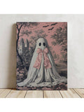 1pc Canvas Poster Lolita Ghost Halloween Fashion Wall Art Decor, High Quality Material, Suitable For Living Room, Kitchen, Home Decor, Wall Art And Gift, Can Be Hung Directly