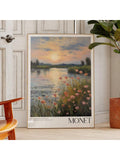 Claude Monet Poster - Mid Century Modern Wall Art For Aesthetic Room Decor | Monet Print As Best Friend Gift | Monet Exhibition Poster | Set Of 1 | Canvas Posters | Canvas Wall Decor For Home, Living Room, Bed Room, Kitchen ,Bathroom