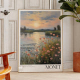 Claude Monet Poster - Mid Century Modern Wall Art For Aesthetic Room Decor | Monet Print As Best Friend Gift | Monet Exhibition Poster | Set Of 1 | Canvas Posters | Canvas Wall Decor For Home, Living Room, Bed Room, Kitchen ,Bathroom